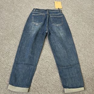 8267撤柜新款 秋冬高腰显瘦宽松老爹哈伦小个子萝卜 牛仔裤