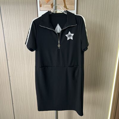 5877撤柜剪标时尚女装2026连衣裙夏季宽松休闲中长款短袖裙子