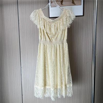 9079撤柜ATU蕾丝设计显瘦白色修身夏季连衣裙