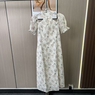 旗袍裙刺绣连衣裙夏季 改良版 法式 2072撤柜AL新款