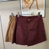 秋冬高腰不规则百搭短裤 1037撤柜DS秋季 中裙新款 裙