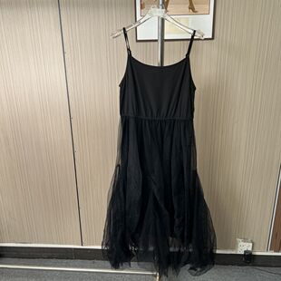 7626撤柜剪标女装吊带裙纱裙无袖宽松连衣裙打底背心长裙