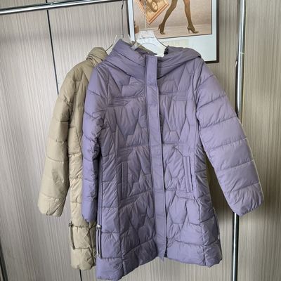 8817撤柜时尚中长款2025休闲棉服冬季保暖连帽显瘦加厚棉衣外套