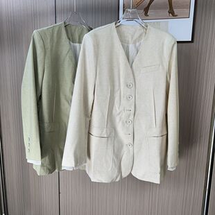 6891撤柜xxq外套春装宽松新款西装高级单排秋季休闲上衣西服