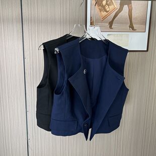 1507撤柜xxq西装马甲背心春秋新款修身外套工装坎肩短款