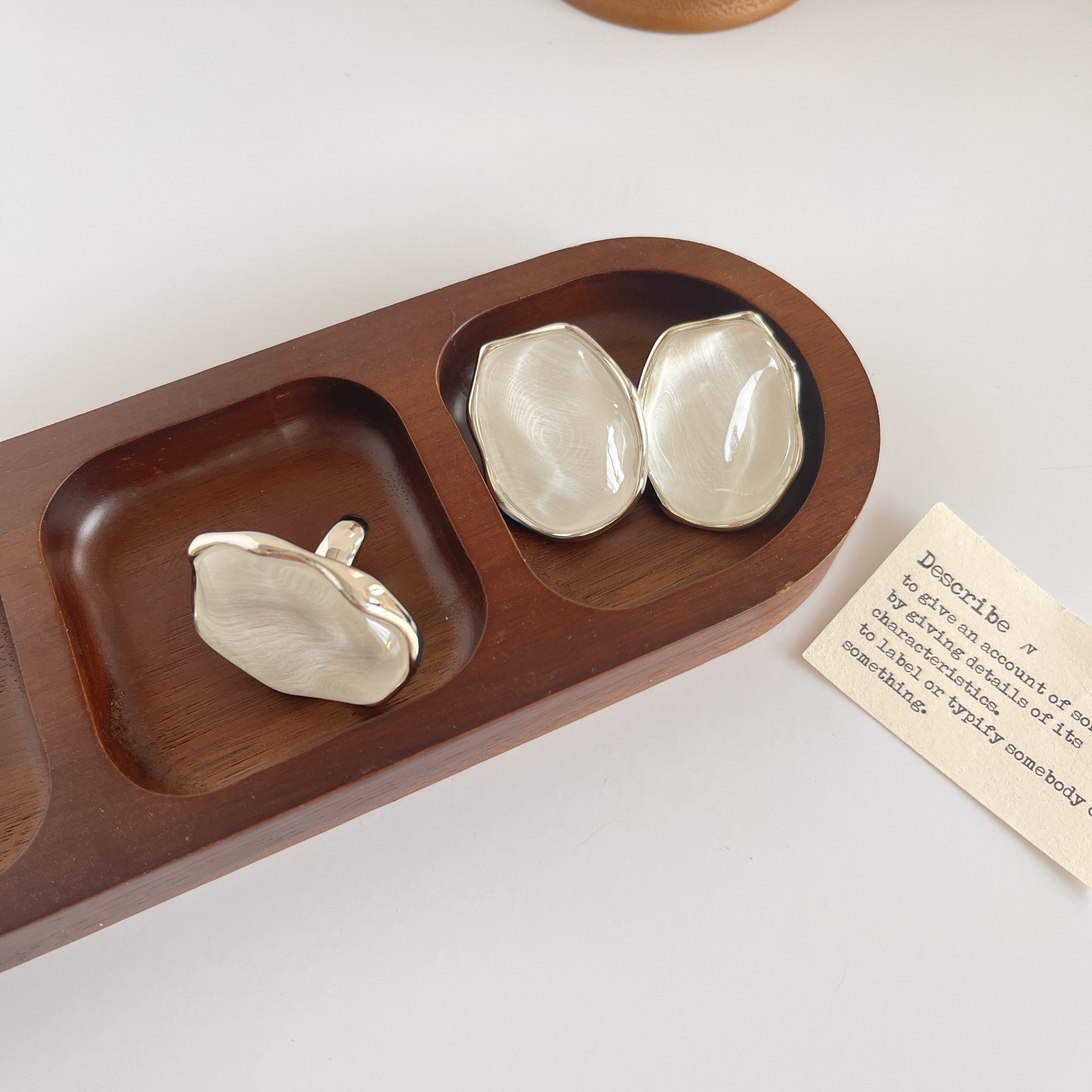 明星同款塞蒂娜之泉耳钉可调节戒指女小众高级感气质耳环戒指套装