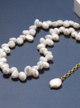 天然不规则巴洛克淡水珍珠项链女轻奢小众高级感锁骨链choker颈链