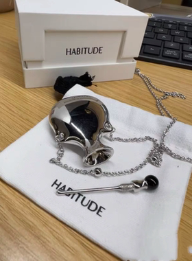habi香水瓶项链银色长款轻奢颈链简约高级感链子毛衣链卫衣链新款