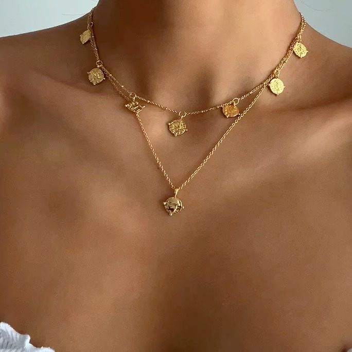 savi同款ins冷淡风叠戴项链necklaces欧美士兵头像项圈女 jewelry