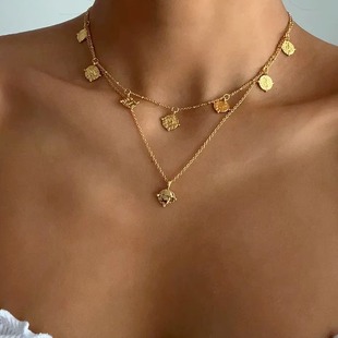 savi同款ins冷淡风叠戴项链necklaces欧美士兵头像项圈女 jewelry