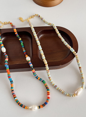 天然串珠项链女天然淡水珍珠小众设计感高级轻奢气质百搭锁骨链