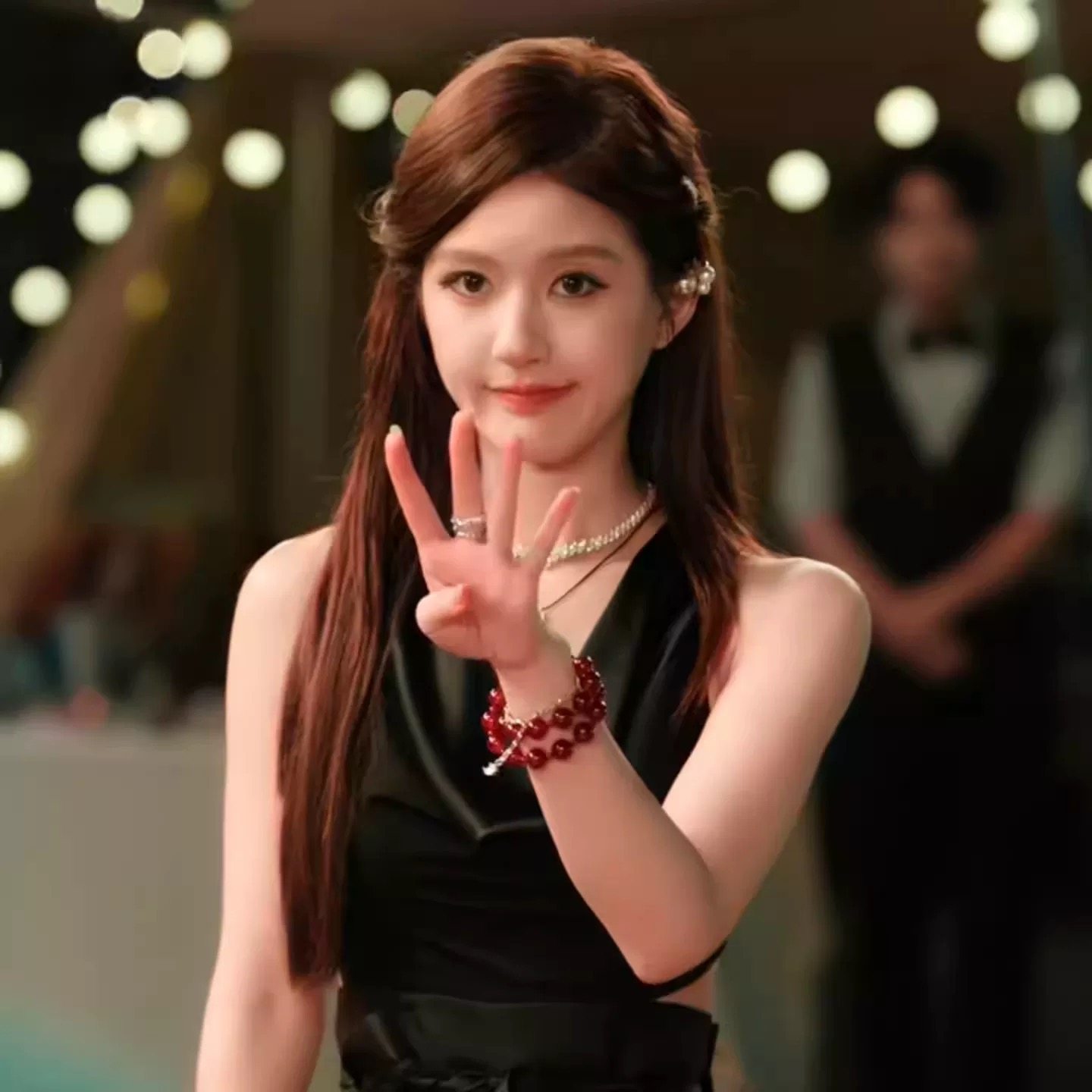 许我耀眼许妍露思同款天然红玛瑙双层叠戴手链女红色高级感百搭