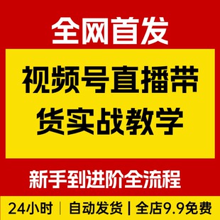视频号直播带货起量与微付费实战教学，新手到进阶全流程