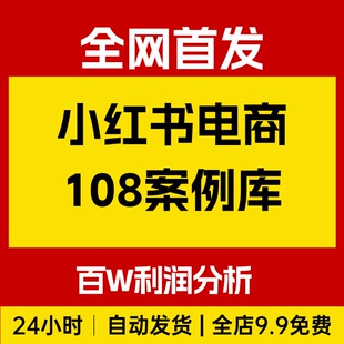 小红书电商108案例库,百W利润分析,带一部分人先冲进小红书