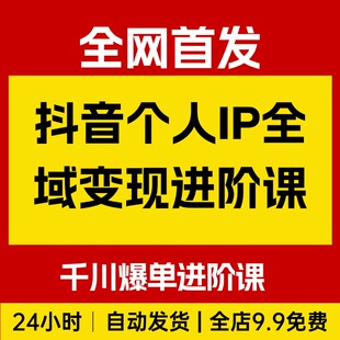 抖音个人IP全域流量变现进阶课,deepseek千川爆单进阶课
