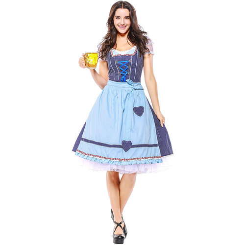 圣诞节派对女装女仆裙蓝色啤酒裙Bavaria Oktoberfest beer girl