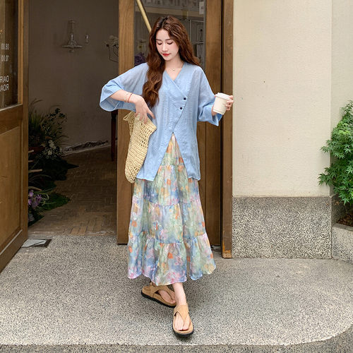 爆款 数据好 出货中 气质衬衫半裙两件套2C285 1858 P165 K248