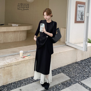 长马甲 P195K278T 拼接半裙3件套 T1948 现货2D078