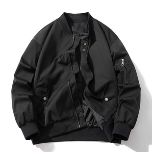 秋季新款男生飞行员夹克宽松休闲美式复古帅气棒球服外套男装潮流