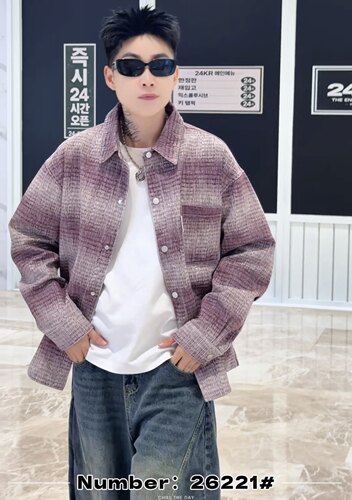 美式扎染肌理感衬衫男长袖复古宽松大码衬衣秋季小众翻领外搭开衫