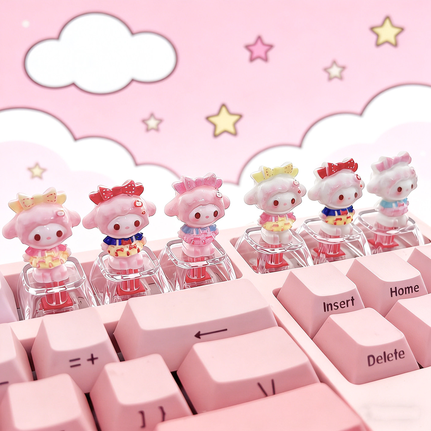 背带裙小羊彼安诺定制透光可爱精致萌三丽鸥多色系列DIY个性键帽