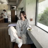 少年感宽松两件套 女秋冬长袖 复古休闲运动服套装 卫衣阔腿裤 美式