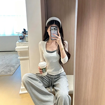 休闲运动服套装女少女三件套
