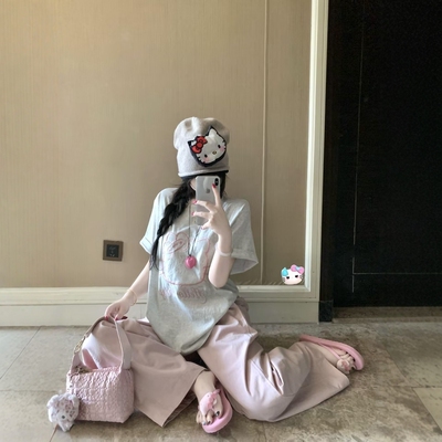 休闲运动服套装女夏季纯棉两件套