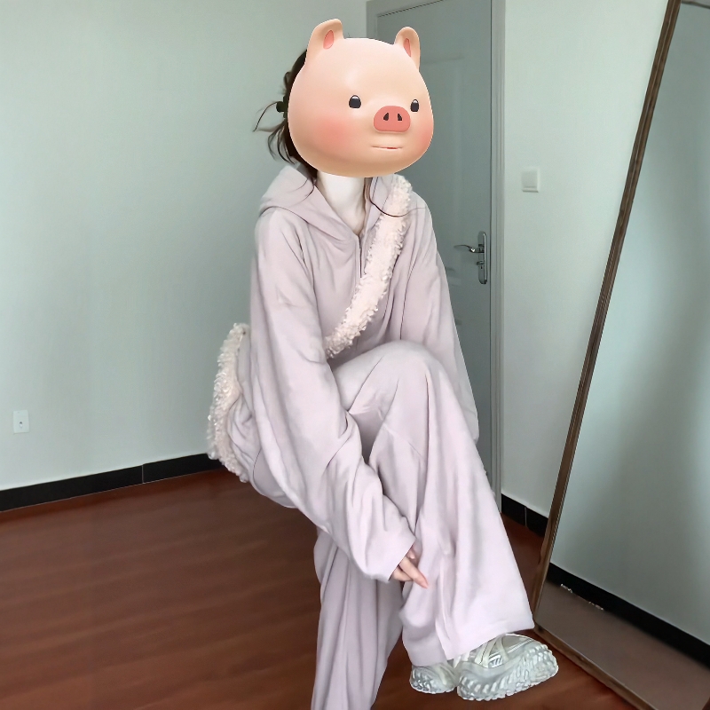 少女气质休闲运动服套装女秋冬宽松开衫卫衣外套长裤慵懒感两件套