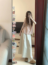 休闲运动服套装女夏季薄款无袖背心长裙温柔风少女甜美减龄两件套