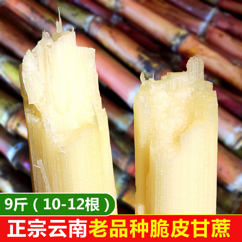 现砍现发 正宗云南红皮甘蔗新鲜水果绿皮脆皮孕妇9斤当季超甜汁多,淘宝优惠券,粉丝福利购,淘宝优惠卷