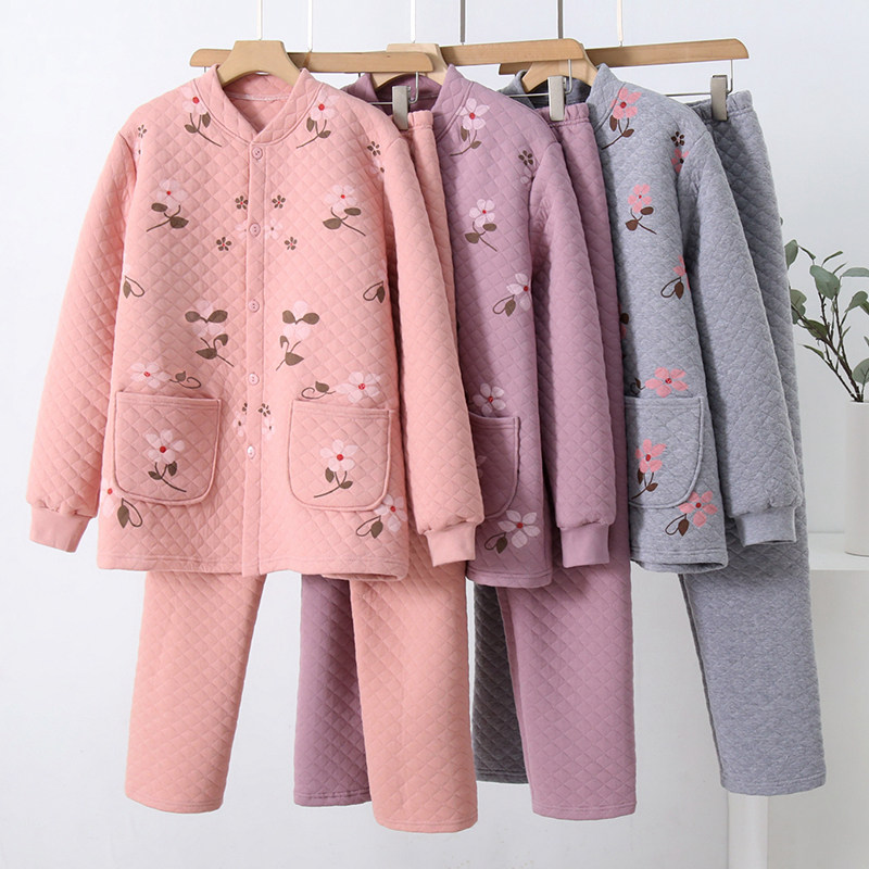 中老年人保暖裤套装女纯棉妈妈秋衣秋裤套装加厚老年三层保暖内衣,女士内衣/男士内衣/家居服,保暖套装,淘宝优惠券,粉丝福利购,淘宝优惠卷