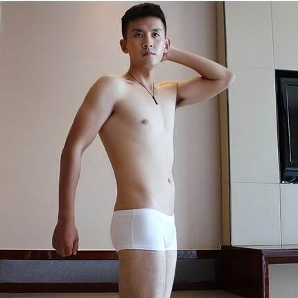男内裤平角裤纯棉一片式平角裤紧身透气性感四角内裤头男