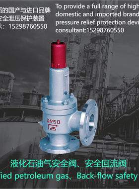 定制 液化石油气安全阀安全回流阀气液超压保护释放装置 AH42F
