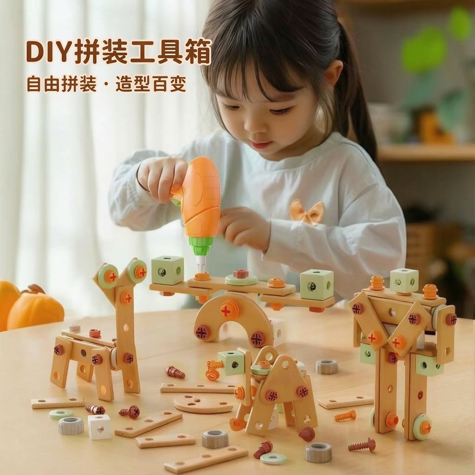 儿童仿真电钻拆装工具箱拧螺丝积木组装拼装拆卸动手益智玩具