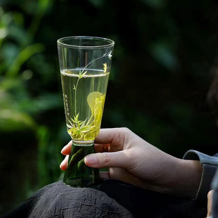翠竹有茗品鉴杯透明玻璃茶杯高硼硅玻璃杯主人杯中式高档品茗杯