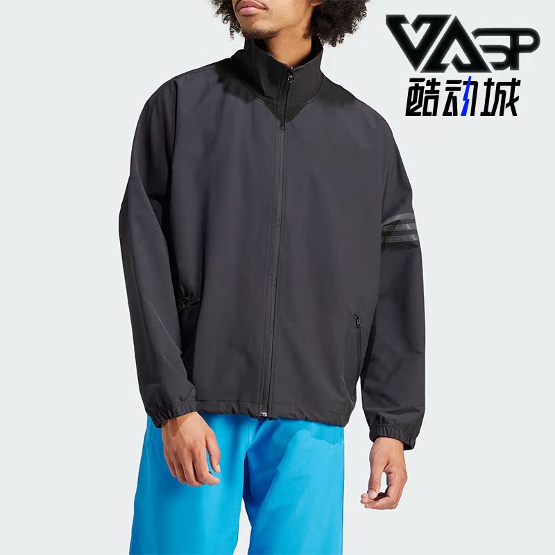 阿迪达斯男士立领夹克外套