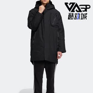 Adidas/阿迪达斯正品三叶草中长款男子休闲连帽羽绒服HS9469