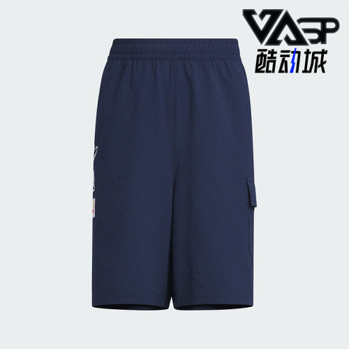 阿迪达斯大童运动休闲短裤