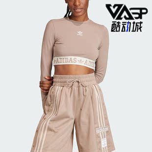 短款 Adidas 阿迪达斯正品 三叶草女子时尚 T恤IS5267 休闲长袖