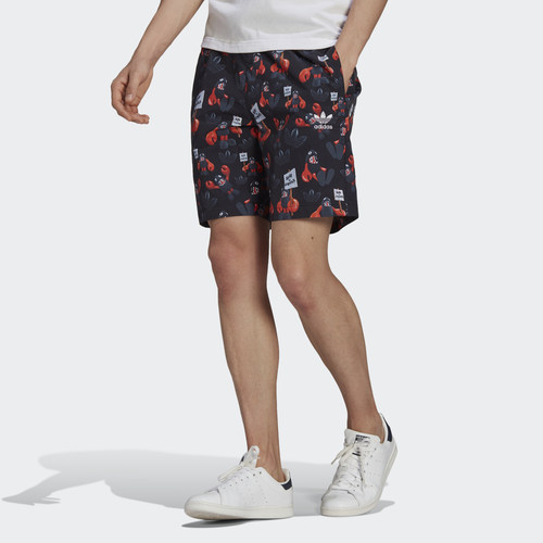 阿迪达斯龙虾印花男子五分裤