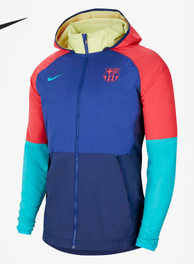 Nike/耐克正品20-21赛季巴萨男子运动服长袖训练外套 CI9188-455