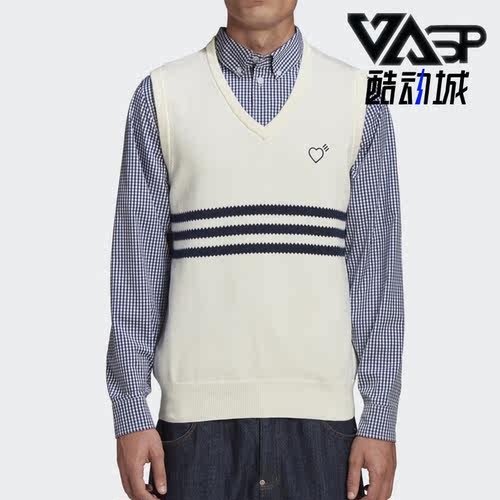 阿迪达斯男士针织背心马甲
