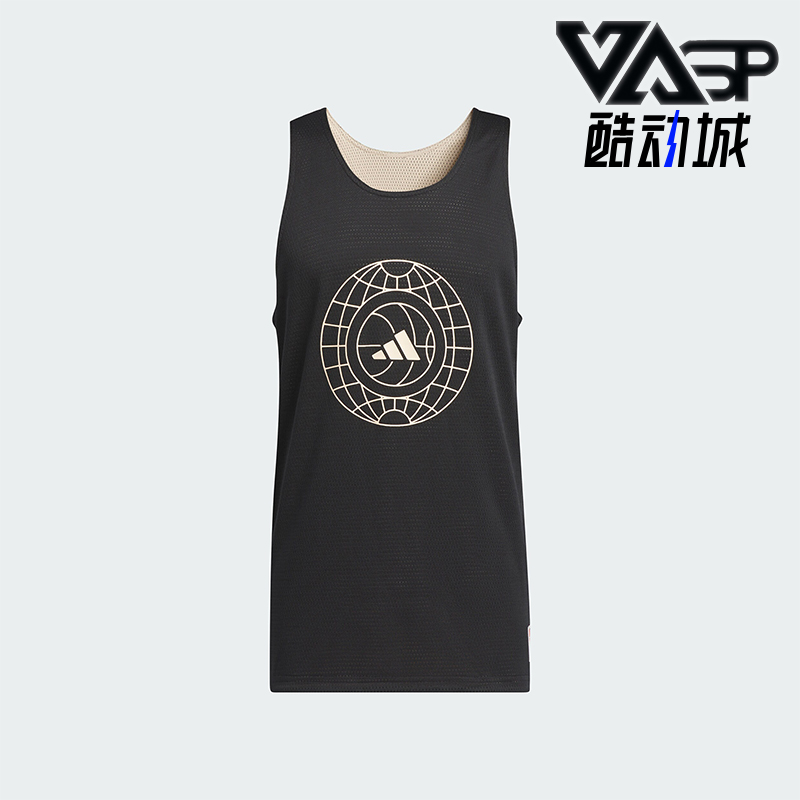 阿迪达斯男士双面穿运动背心