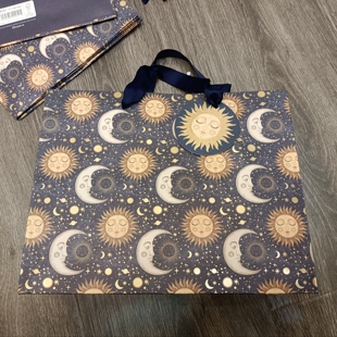 订单库存中号横版 小小号竖版 蓝奢日月星辰艺术手提礼品包装纸袋
