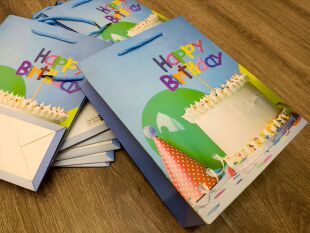 订单库存竖版中号蛋糕生日帽男孩女孩礼品包装纸袋