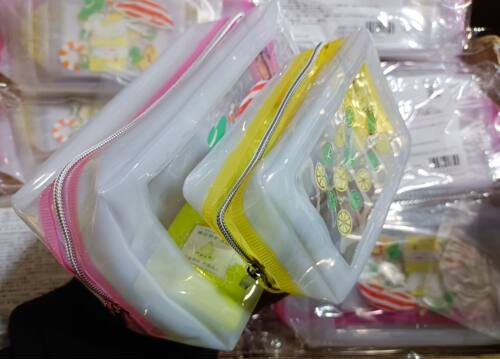 日单库存二合一透明pvc金属拉链化妆包撞色笔袋收纳包