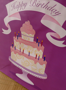 一组10个 订单尾款紫色 蛋糕 生日礼品袋 回礼袋 礼物纸袋 服装袋