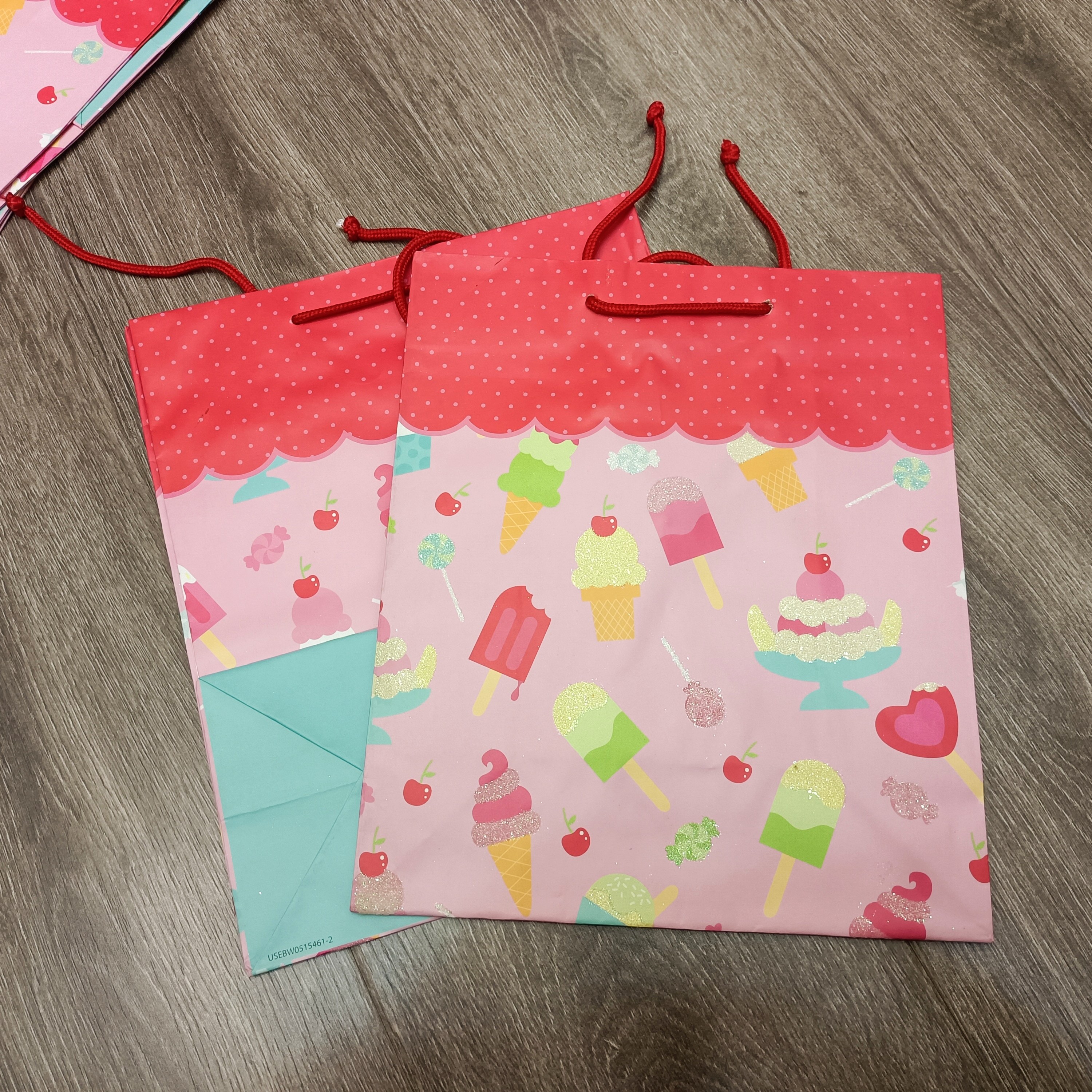 订单库存大号竖版粉色冰淇淋手提袋礼品袋购物袋纸袋