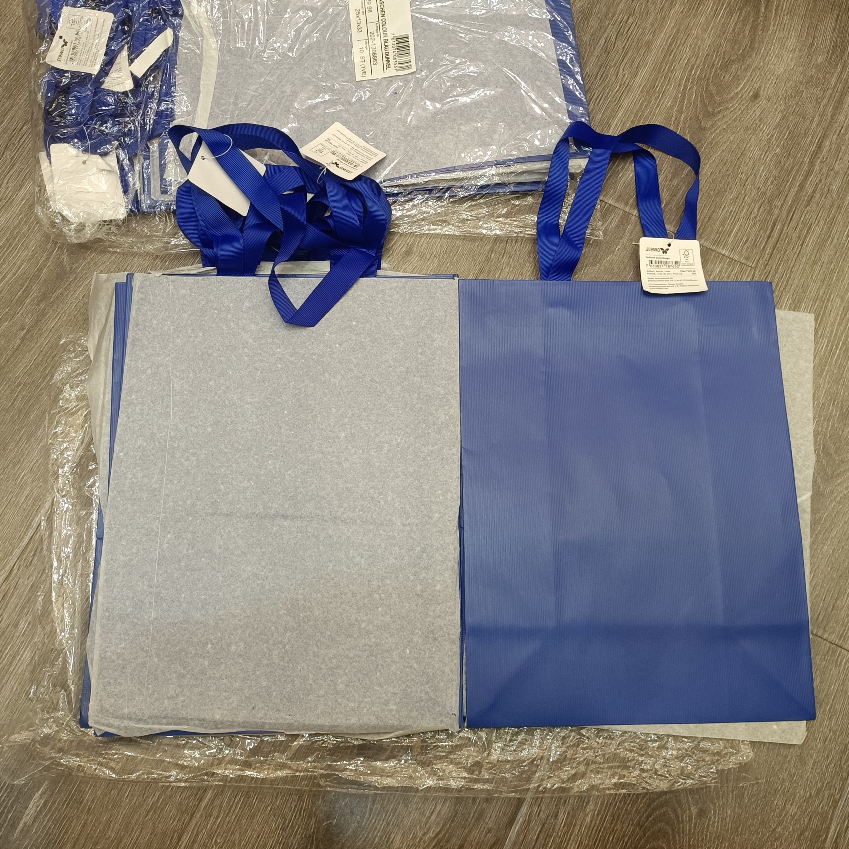 25*13*33cm订单库存客供特种纸宝蓝色暗纹商务礼品包装袋纸袋子